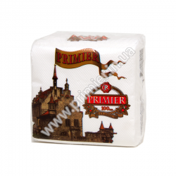 Серветки "Прем’єр" біл.сер., 100листк.