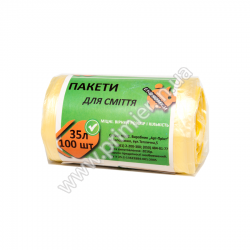 Пакет для сміття 35л 1/100 Економка жовтий