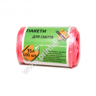 Пакет для сміття 35л 1/100 Економка червоний